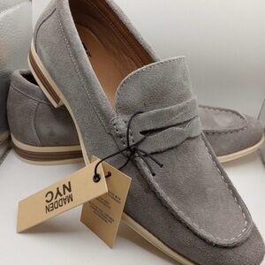 Madden NYC Gray Suede Loafers